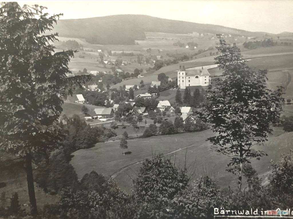 Blick auf das Dorf Bärnwald 1936