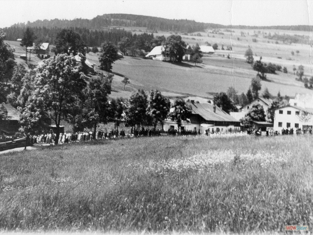 Im Jahr 1938 Bärnwald.Kirchliche Fronleichnam Prozession